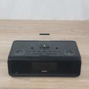 iHome iDL43 FM Clock Radio Dual Alarm Speaker Dock iPhone iPod No Cord Tested